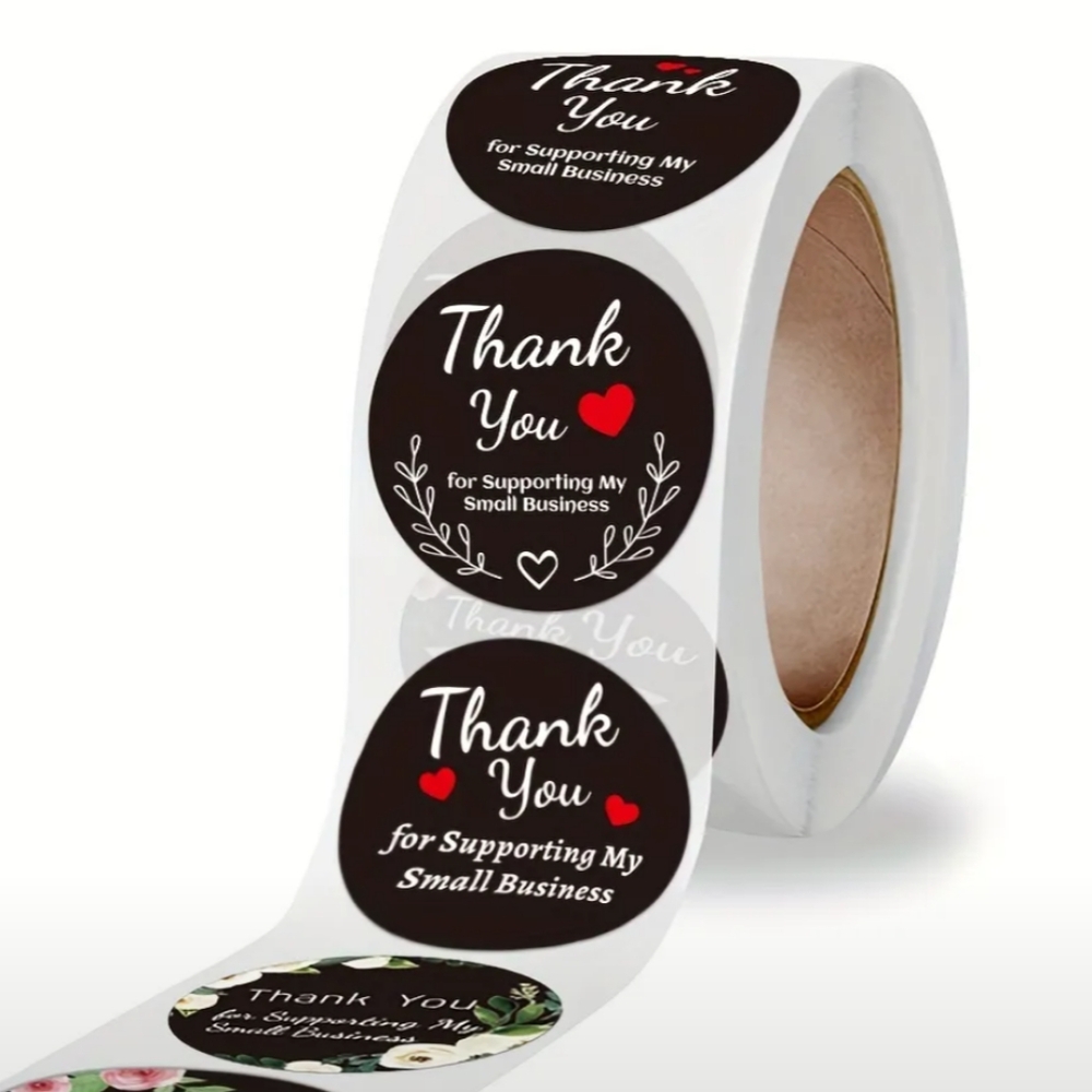 Thank You Stickers - 500 Pieces per Roll